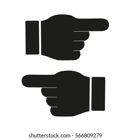 Hand pointer on white background