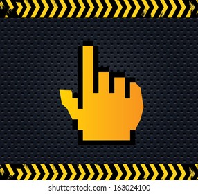 hand pointer over  black background vector illustration