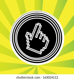 hand pointer over  grunge background vector illustration