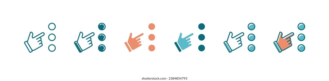 hand pointer picking strategy option icon vector business solution action pointing target decision symbol illustration