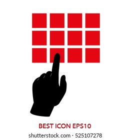 hand pointer, press, vector icon, eps10