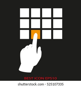 hand pointer, press, vector icon, eps10