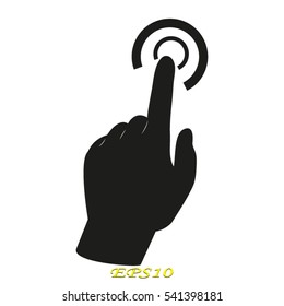 hand pointer, press, vector illustration EPS 10