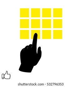 hand, pointer, push, icon, vector illustration EPS 10