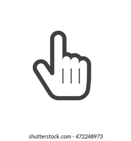 Hand Pointer Symbol Line Icon Outline Stock Vector (Royalty Free ...