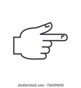 Hand Pointing Finger Front Vector Line Stock Vector (Royalty Free ...