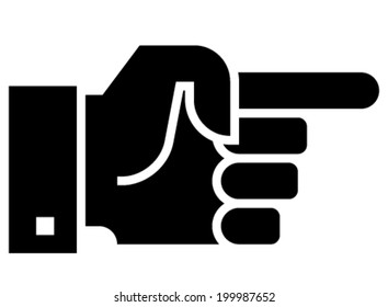 Hand pointing aside icon