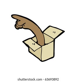 hand pointing from box cartoon hand pointing from box cartoon
