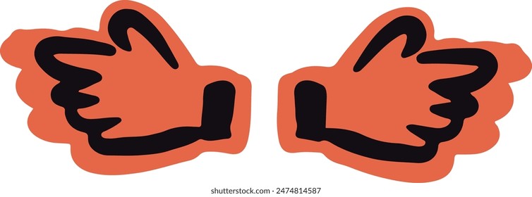hand pointing childhood illustration editable vector