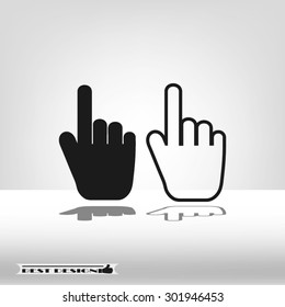 hand pointing, cursor