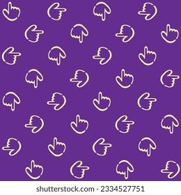 Hand Pointing Cute Vector Seamless Pattern