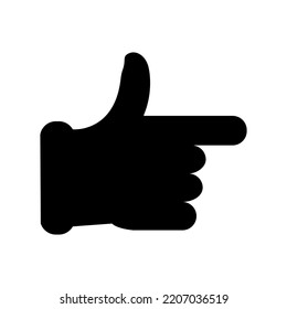 Hand pointing direction with index finger. Vector icon. Isolated illustration on white background.