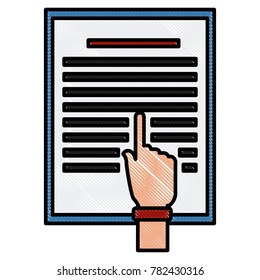 Hand pointing document