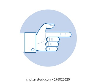 Hand with pointing finger.