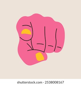 Hand pointing finger. Colorful vector illustration 
