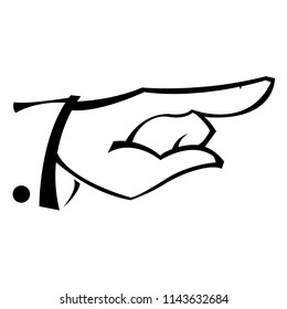 Hand with pointing finger - hand direction