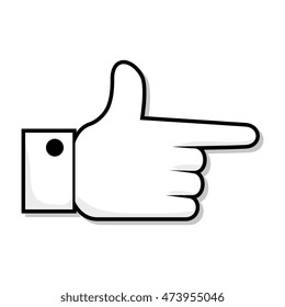 hand pointing finger direction gesture and communication vector illustration