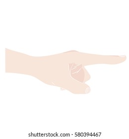 Hand with pointing finger flat illustration