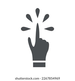 Hand pointing with finger icon. Flat color design. Vector illustration.