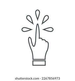 Hand pointing with finger icon. Flat color design. Vector illustration.