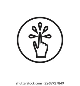 Hand pointing with finger icon. Flat color design. Vector illustration.
