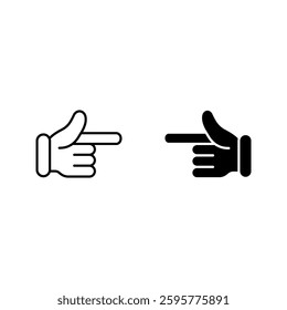 Hand with pointing finger icon set color editable