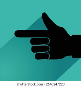 hand with pointing finger icon vector