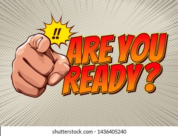 Hand with Pointing Finger Images, comic book cover template, flyer brochure speech bubbles, doodle art, Vector illustration.