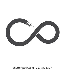 hand pointing finger infinity shape vector illustration 