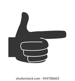 hand pointing finger , isolated flat icon des