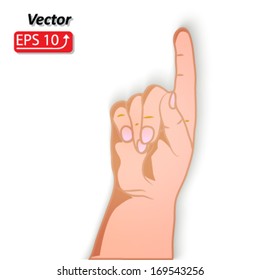Hand with pointing finger isolated on white background vector