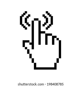 Hand with pointing finger isolated on white background.