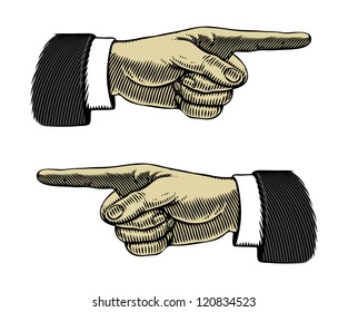 Hand With Pointing Finger Left And Right