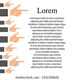 Hand with pointing finger. Modern flat design concepts for web banners, web sites, printed materials.