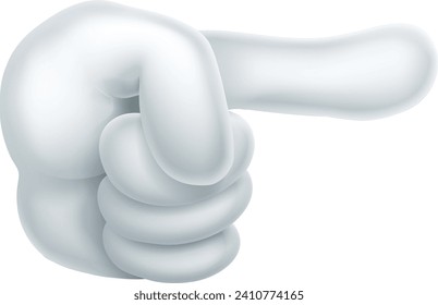 A hand pointing a finger in side profile as an arrow pointer icon