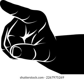 hand pointing finger silhouette - vector illustration