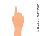 Hand pointing finger touching, clicking or pressing, tapping gestures on screen