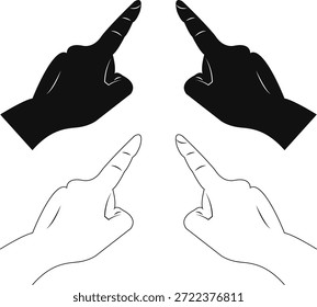 Hand pointing finger touching, clicking or pressing, tapping gestures you hand gesture