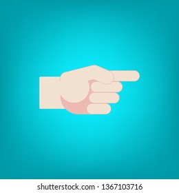 Hand with pointing finger. Vector direction sign