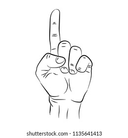 Hand with pointing finger. Vector illustration isolated on a background. Hand sign for web, poster, info graphic