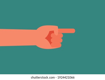 Hand with pointing finger. Vector illustration
