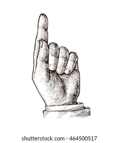 Hand with pointing finger. Vector illustration