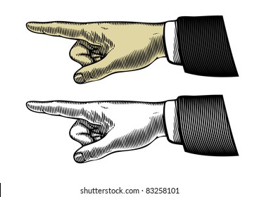 Hand with pointing finger (Vector illustration)