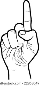 Hand with pointing finger vector illustrations