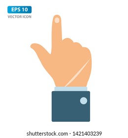Hand with pointing finger. Vector isolated illustration
