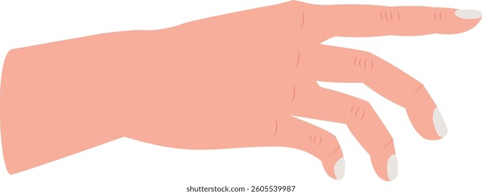 Hand pointing forward flat illustration