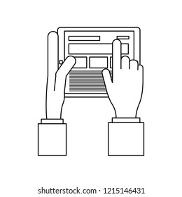 Hand pointing gps map in black and white