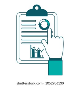 hand pointing graph statistic business report progress