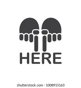 hand pointing here symbol vector