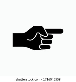 Hand Pointing Icon. Hand Gesture in Glyph Style - Vector.